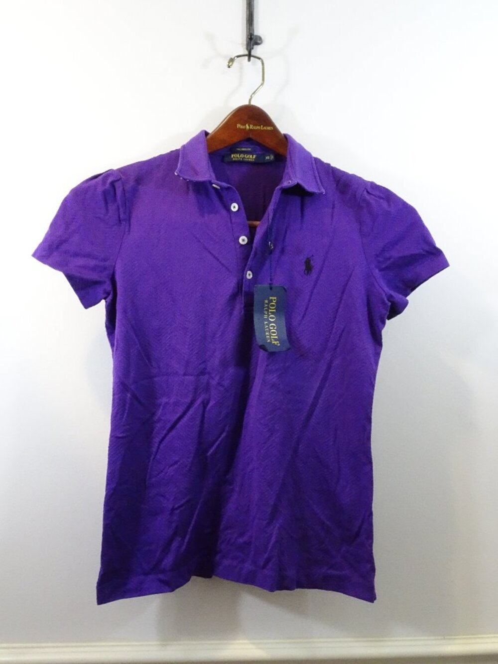 Polo Golf Ralph Lauren Polo Shirt Purple Size XS Tailored Fit Textured Chevron